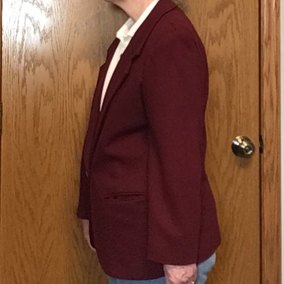 Savannah - Maroon wool blazer - Picture 3 of 10